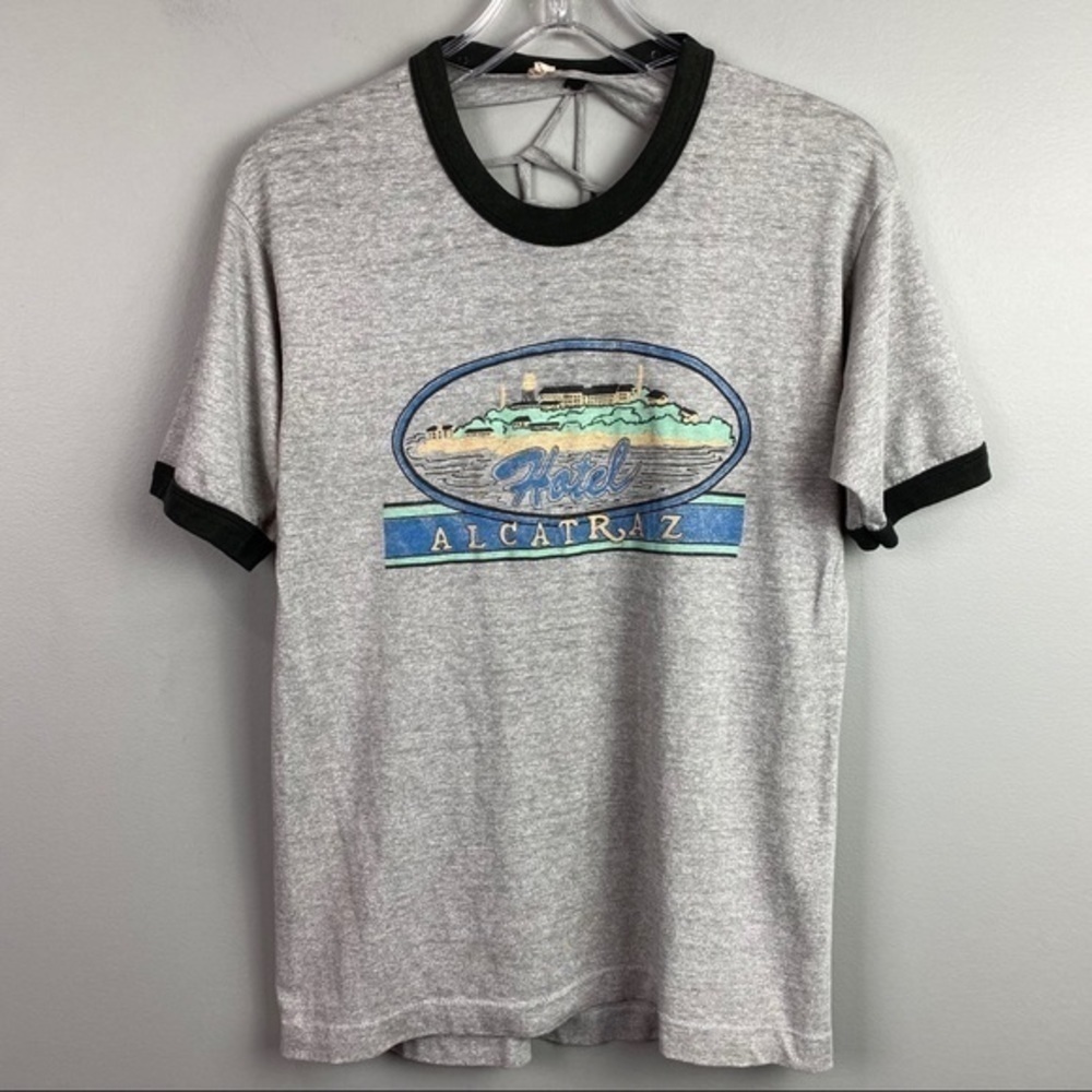 Hotel Alcatraz Open Back Vintage T-shirt Gray